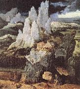 PATENIER, Joachim St Jerome in Rocky Landscape af oil painting on canvas